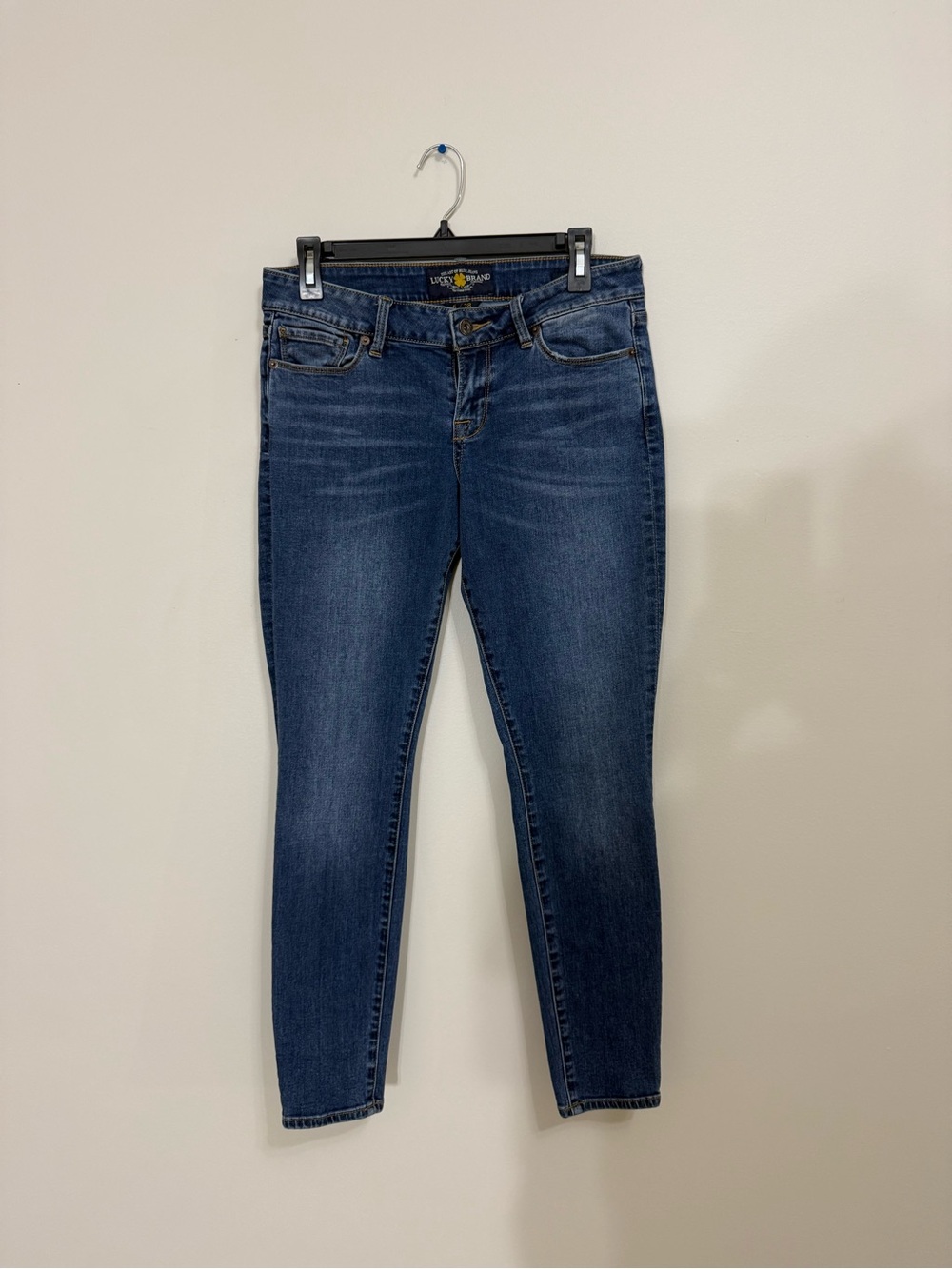 Lucky Brand Lolit Skinny Jeans Womens 6/28 Blue Mid Rise Dark Wash Stretch Denim